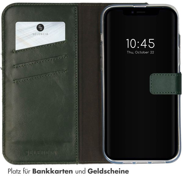 Selencia Echtleder Klapphülle Apple iPhone 14 Plus - Grün