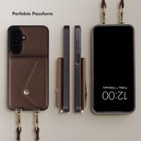 Selencia Sera HandyHülle mit Kordel und Umschlag-Kartenhalter Samsung Galaxy A18 / A17 / A26 - Chocolate Brown