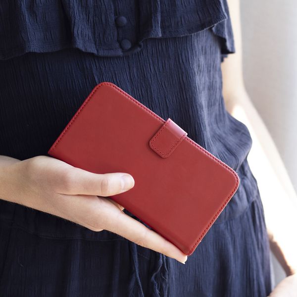Selencia Echtleder Klapphülle Samsung Galaxy S21 - Rot