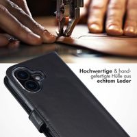 Selencia Echtleder Klapphülle Apple iPhone 16 Plus - Schwarz