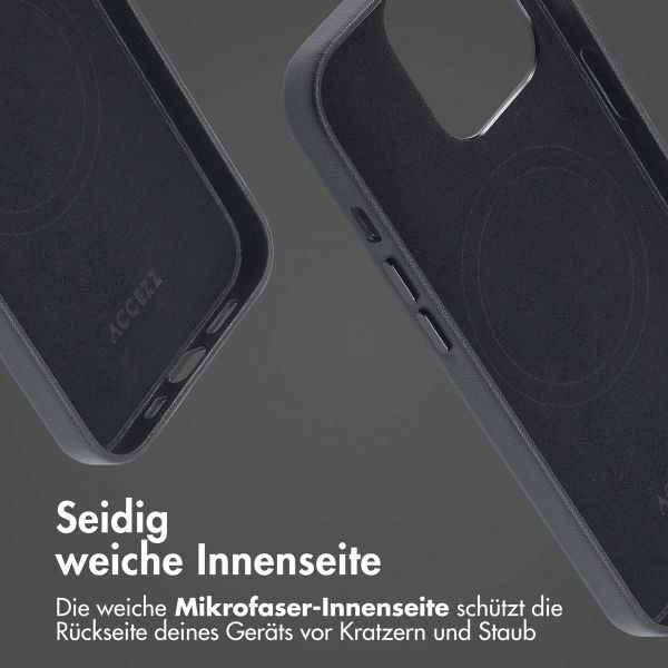 Accezz MagSafe Leather Backcover Apple iPhone 13 Pro - Onyx Black