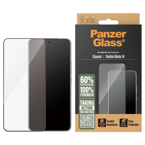PanzerGlass Ultra-Wide Fit Antibakterieller Displayschutz Xiaomi Redmi Note 14 (4G)