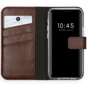 Selencia Echtleder Klapphülle Apple iPhone 12 Mini - Braun