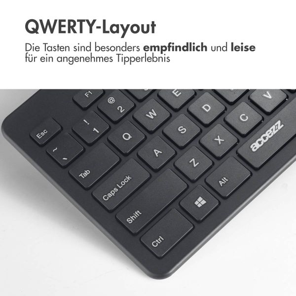 Accezz Premium Desktop QWERTY Bluetooth-Tastatur - Schwarz