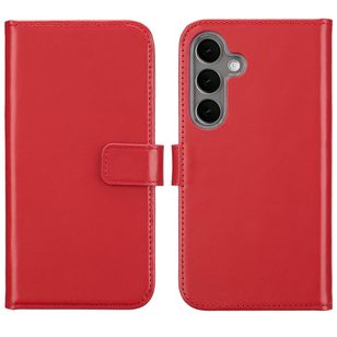Selencia Echtleder Klapphülle Samsung Galaxy S25 - Rot