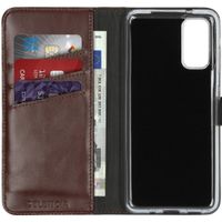 Selencia Echtleder Klapphülle Samsung Galaxy S20 - Braun