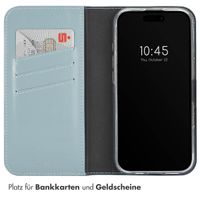 Selencia Echtleder Klapphülle Apple iPhone 16 Pro Max - Air Blue