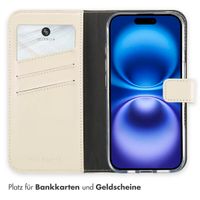 Selencia Echtleder Klapphülle Apple iPhone 16 - Greige