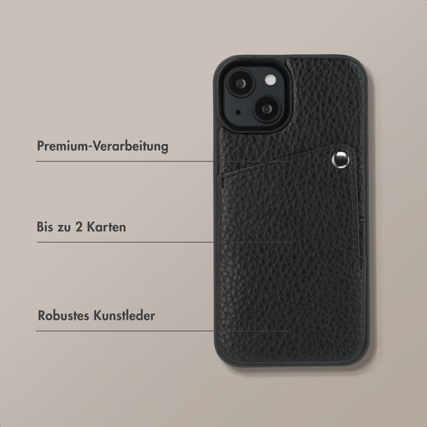 Selencia Riva Back Cover mit Kartenfach Apple iPhone 15 - Schwarz