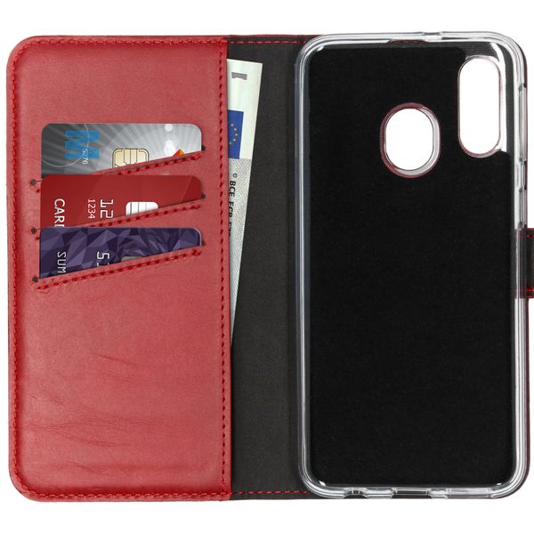Selencia Echtleder Klapphülle Samsung Galaxy A40 - Rot
