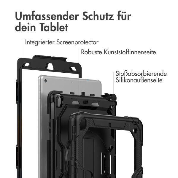 Accezz Robustes Back Cover mit Schultergurt Apple iPad 9 (2021) 10.2 Zoll / iPad 8 (2020) 10.2 Zoll / iPad 7 (2019) 10.2 Zoll - Schwarz