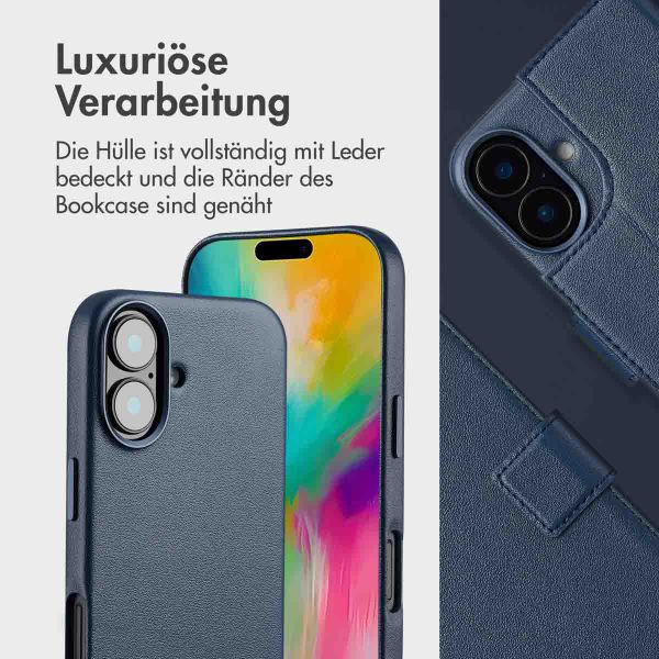 Accezz 2-in-1 Klapphülle aus Leder mit MagSafe Apple iPhone 16 - Nightfall Blue