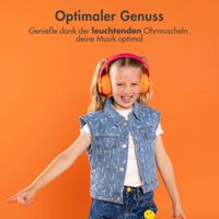 imoshion Kabellose Kinderkopfhörer LED Light - Dezibelbegrenzer - Mit AUX-Kabel - Hot Pink / Apricot Orange Crush