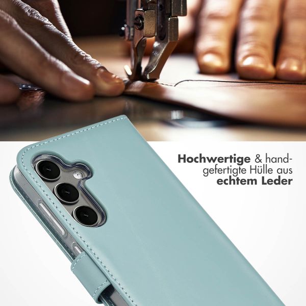 Selencia Echtleder Klapphülle Samsung Galaxy S25 - Air Blue