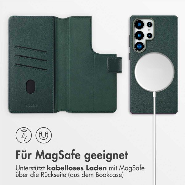 Accezz 2-in-1 Klapphülle aus Leder mit MagSafe Samsung Galaxy S25 Ultra - Cedar Green