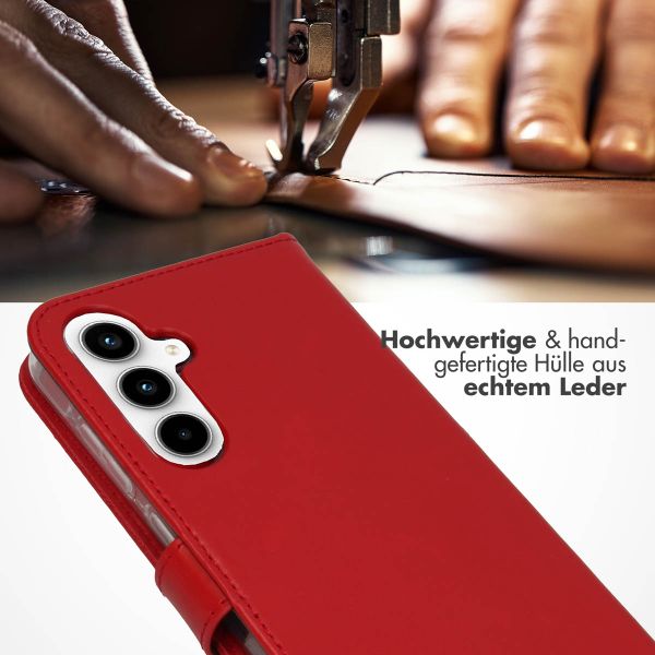 Selencia Echtleder Klapphülle Samsung Galaxy A55 - Rot
