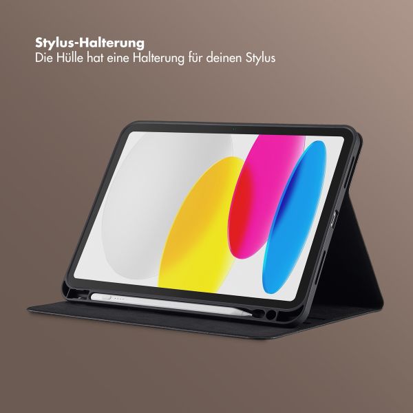 Selencia Riva Klapphülle Apple iPad 11 (2025) 11 Zoll A16 / iPad 10 (2022) 10.9 Zoll - Schwarz