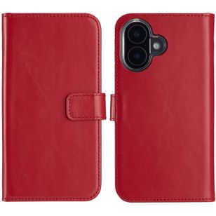 Selencia Echtleder Klapphülle Apple iPhone 16 Plus - Rot