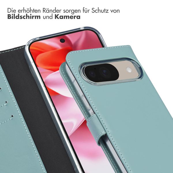 Selencia Echtleder Klapphülle Google Pixel 10 / 10 Pro - Air Blue