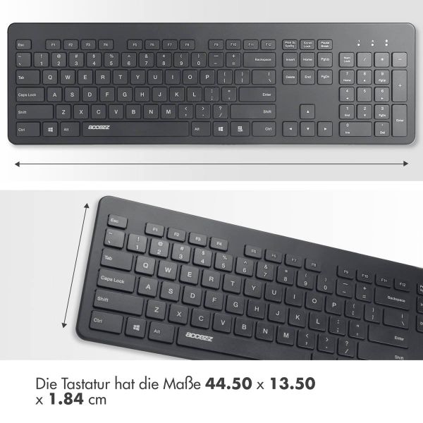 Accezz Premium Desktop QWERTY Bluetooth-Tastatur - Schwarz