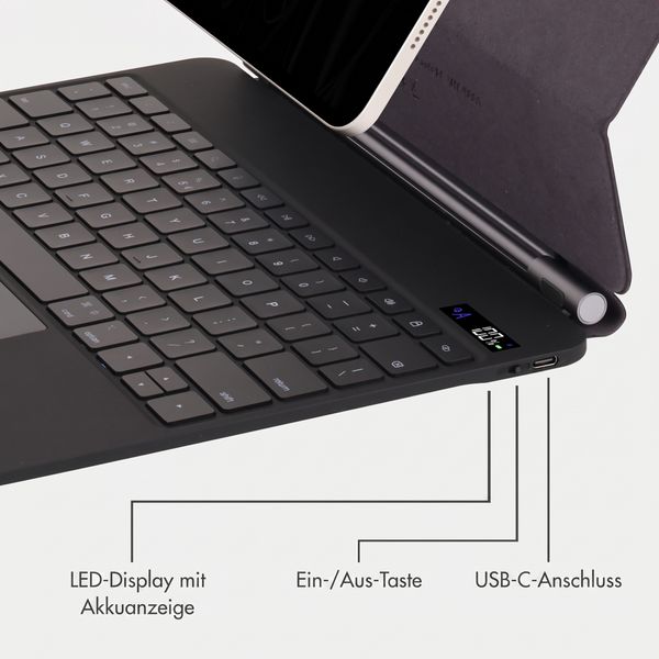 Accezz Magnetische Bluetooth Tastatur Apple iPad Air 11 Zoll (2025) M3 / (2024) M2 / Pro 11 (2018/2020/2021/2022) - QWERTY / NL - Schwarz