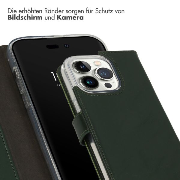 Selencia Echtleder Klapphülle Apple iPhone 14 Pro - Grün