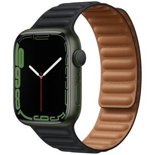 Apple Leather Link Armband für  Apple Watch | 44/45/46/49 mm - Größe M/L - Midnight