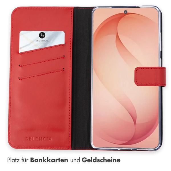 Selencia Echtleder Klapphülle Samsung Galaxy S26 Plus - Rot