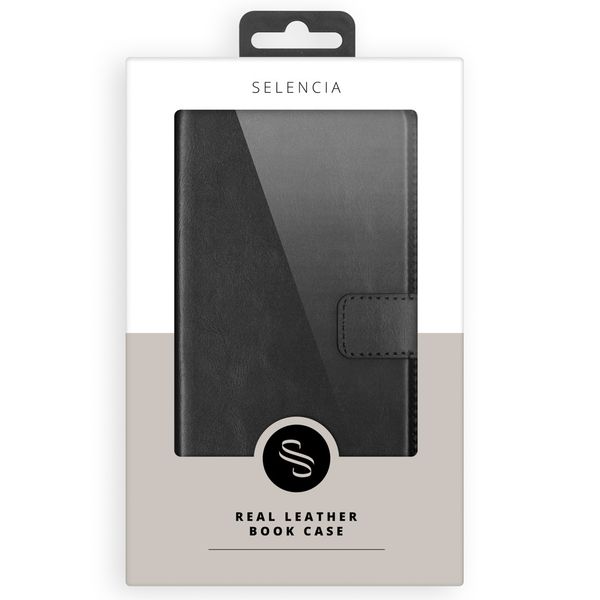 Selencia Echtleder Klapphülle Samsung Galaxy S10 - Schwarz