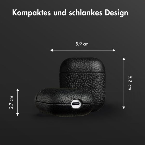 Accezz Echtleder Case  Apple AirPods 1 / 2 - Schwarz