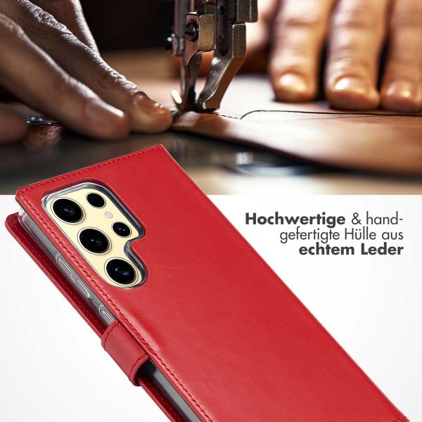 Selencia Echtleder Klapphülle Samsung Galaxy S25 Ultra - Rot