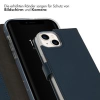 Selencia Echtleder Klapphülle Apple iPhone 14 - Blau