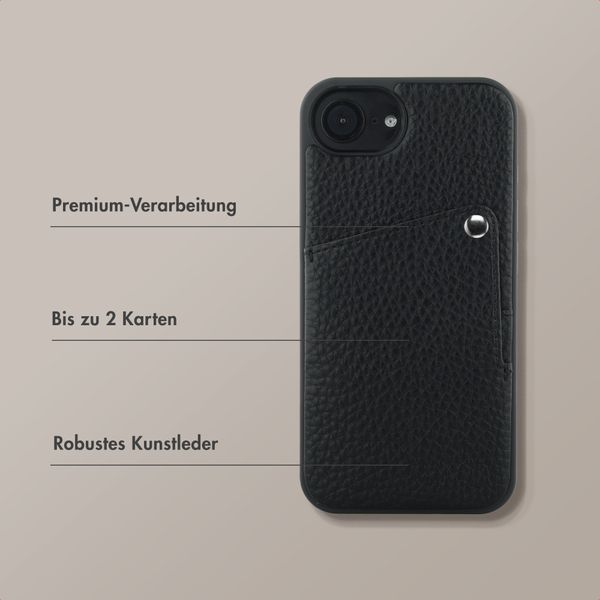 Selencia Riva Back Cover mit Kartenfach Apple iPhone 17e / 16e - Schwarz