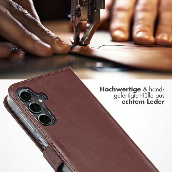 Selencia Echtleder Klapphülle Samsung Galaxy A16 - Dunkelbraun