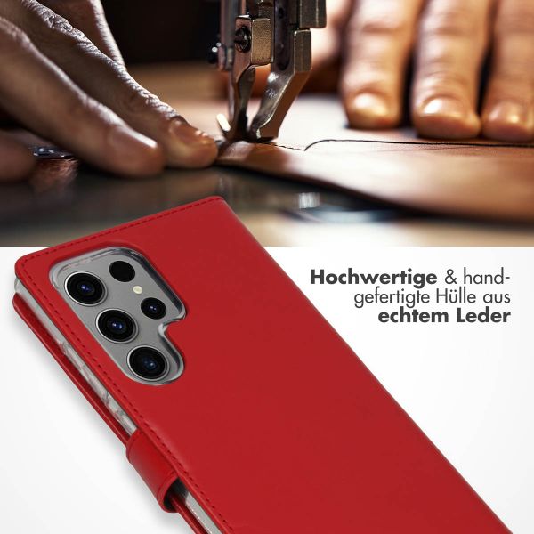 Selencia Echtleder Klapphülle Samsung Galaxy S24 Ultra - Rot