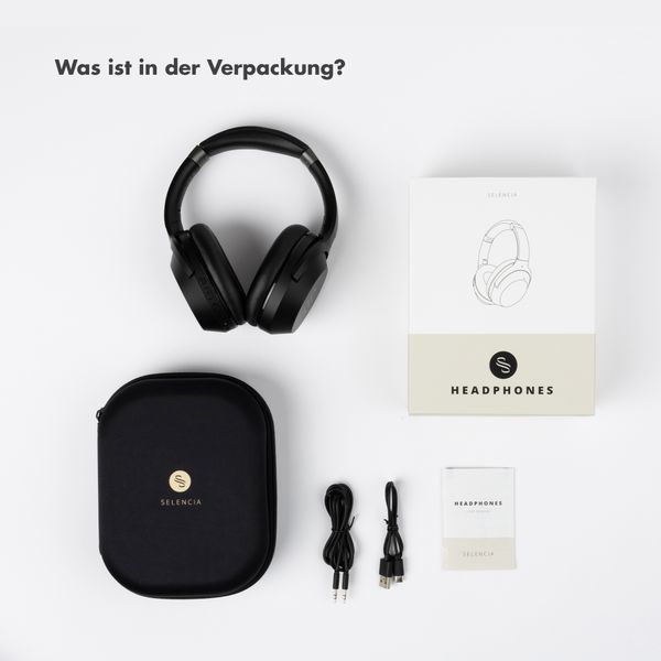 Selencia Urban Play Kabellose Kopfhörer - Aktive Geräuschunterdrückung - Mit Aufbewahrungstasche - Midnight Black