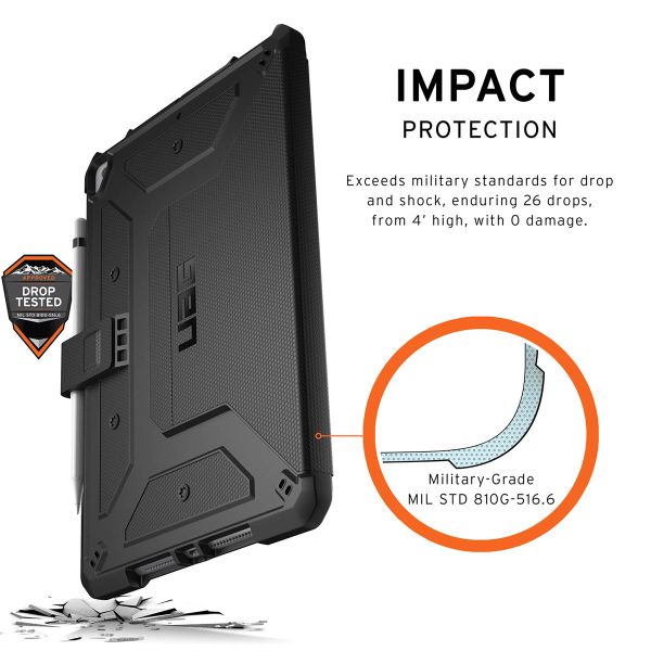 UAG Metropolis Klapphülle Apple iPad 9 (2021) 10.2 Zoll / iPad 8 (2020) 10.2 Zoll / iPad 7 (2019) 10.2 Zoll - Schwarz