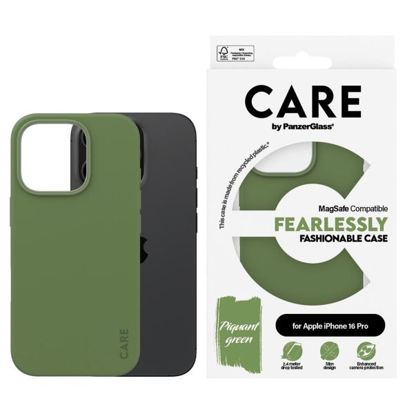 CARE by PanzerGlass Fashion Back Cover MagSafe Apple iPhone 16 Pro - Green