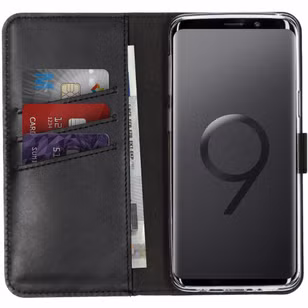 Selencia Echtleder Klapphülle Samsung Galaxy S9 - Schwarz