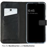 Selencia Echtleder Klapphülle Samsung Galaxy A25 (5G) - Blau