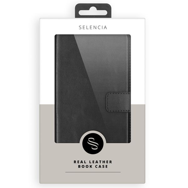 Selencia Echtleder Klapphülle Samsung Galaxy S21 Plus - Schwarz