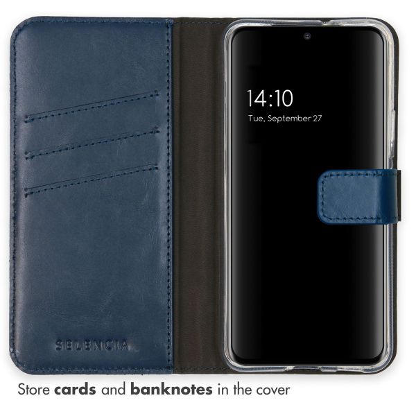 Selencia Echtleder Klapphülle Samsung Galaxy S22 - Blau