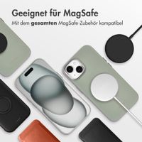 Accezz MagSafe Leather Backcover Apple iPhone 15 - Light Grey