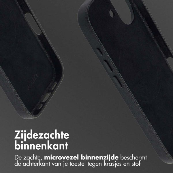 Accezz Echtleder Hülle + MagSafe Wallet Apple iPhone 17 - Onyx Black