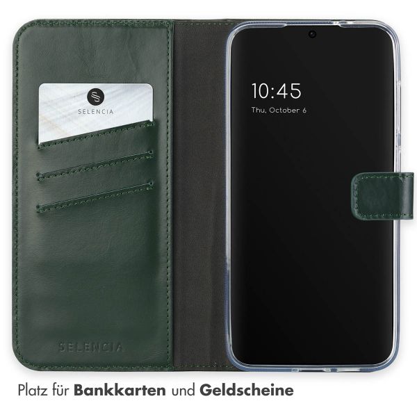 Selencia Echtleder Klapphülle Samsung Galaxy S24 FE - Grün
