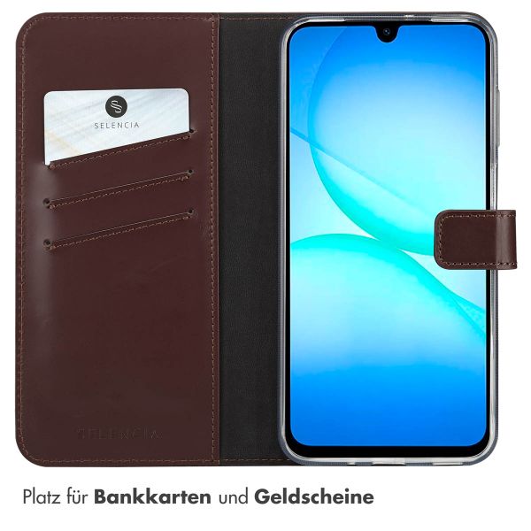 Selencia Echtleder Klapphülle Samsung Galaxy A18 (4G) / A17 (4G/5G) - Braun
