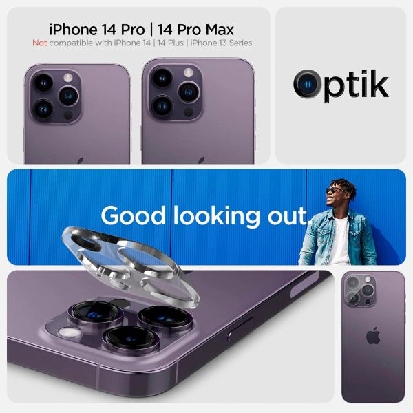 Spigen GLAStR Optik Camera Lens Protector - Kamerainsel-Schutz (2er-Pack) Apple iPhone 14 Pro (Max) - Transparent