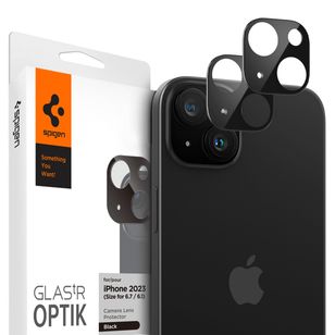Spigen Optik Lens Protector - Vollständiger Kameraschutz (2er-Pack) für das Apple iPhone 15 / 15 Plus - Black