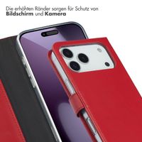 Selencia Echtleder Klapphülle Apple iPhone 17 Pro Max - Rot