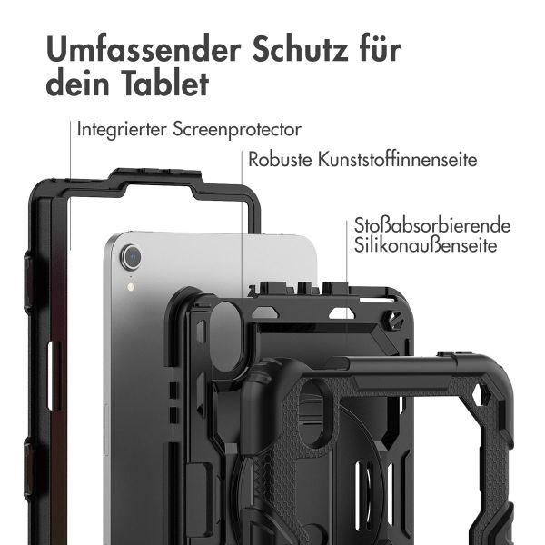Accezz Robustes Back Cover mit Schultergurt Apple iPad Mini 7 (2024) / iPad Mini 6 (2021) - Schwarz